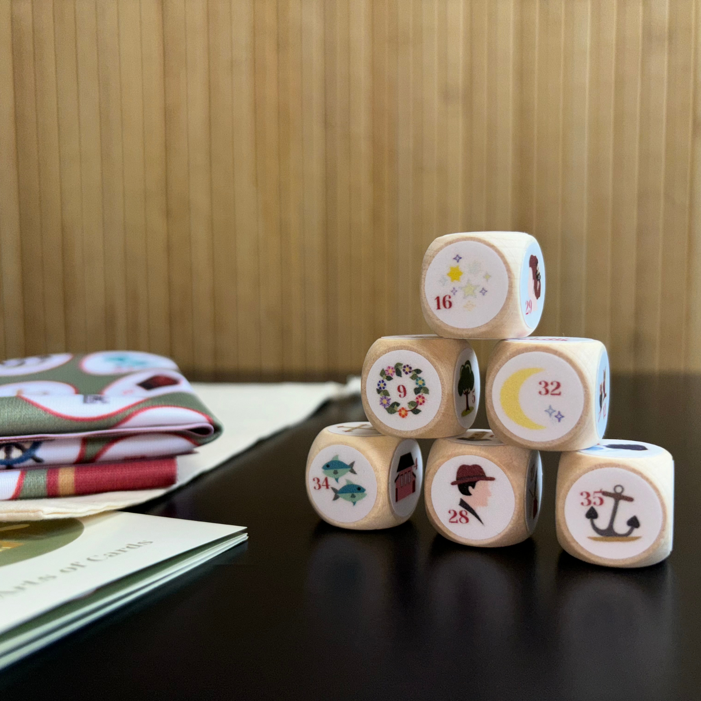 Lenormand dice set with house table cloth and instructions