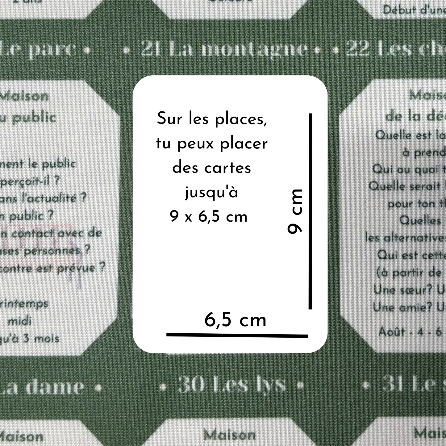 Lenormand 4 x 9 Houses table template for learning