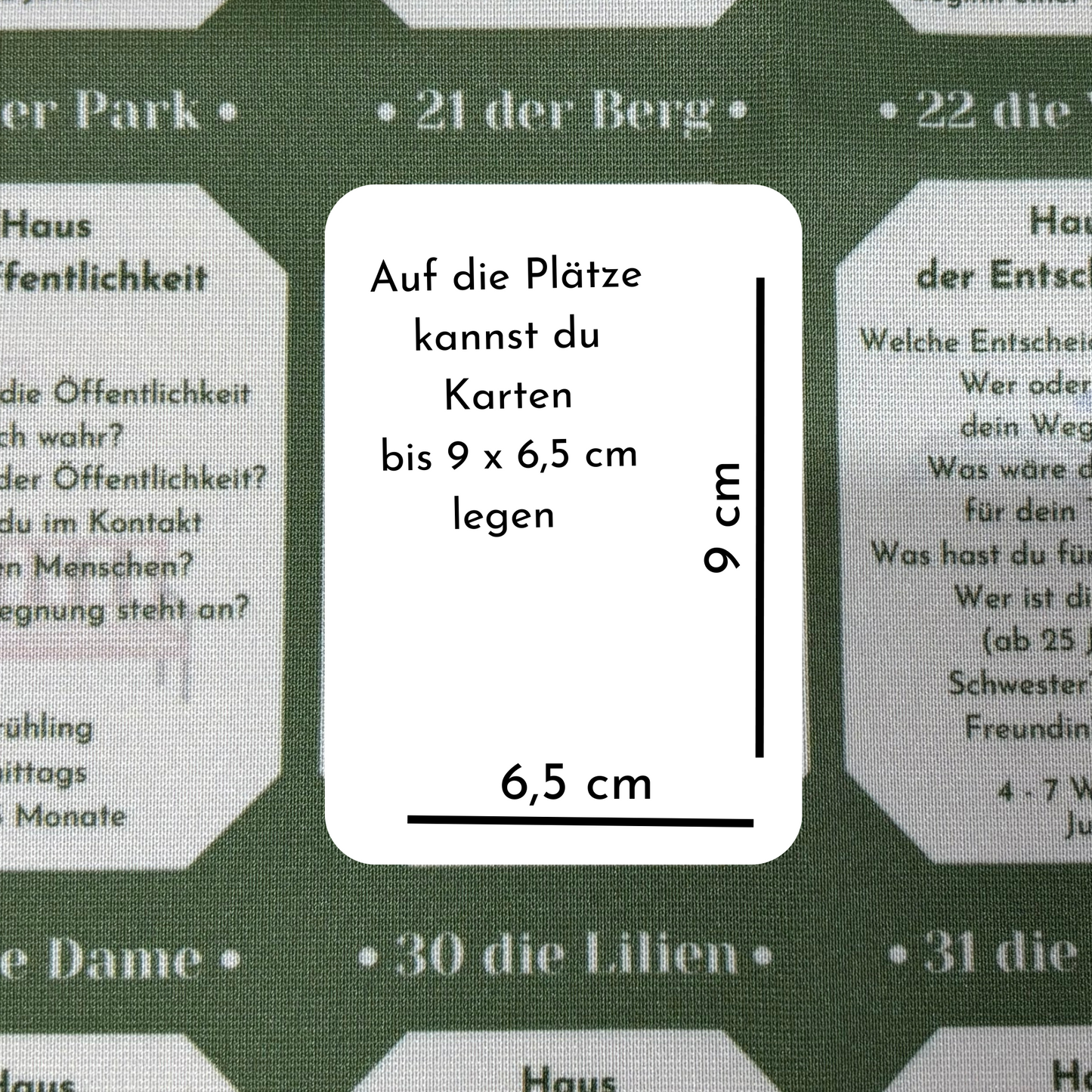 Lenormand 4 x 9 Häusertafel Legeschablone zum Lernen