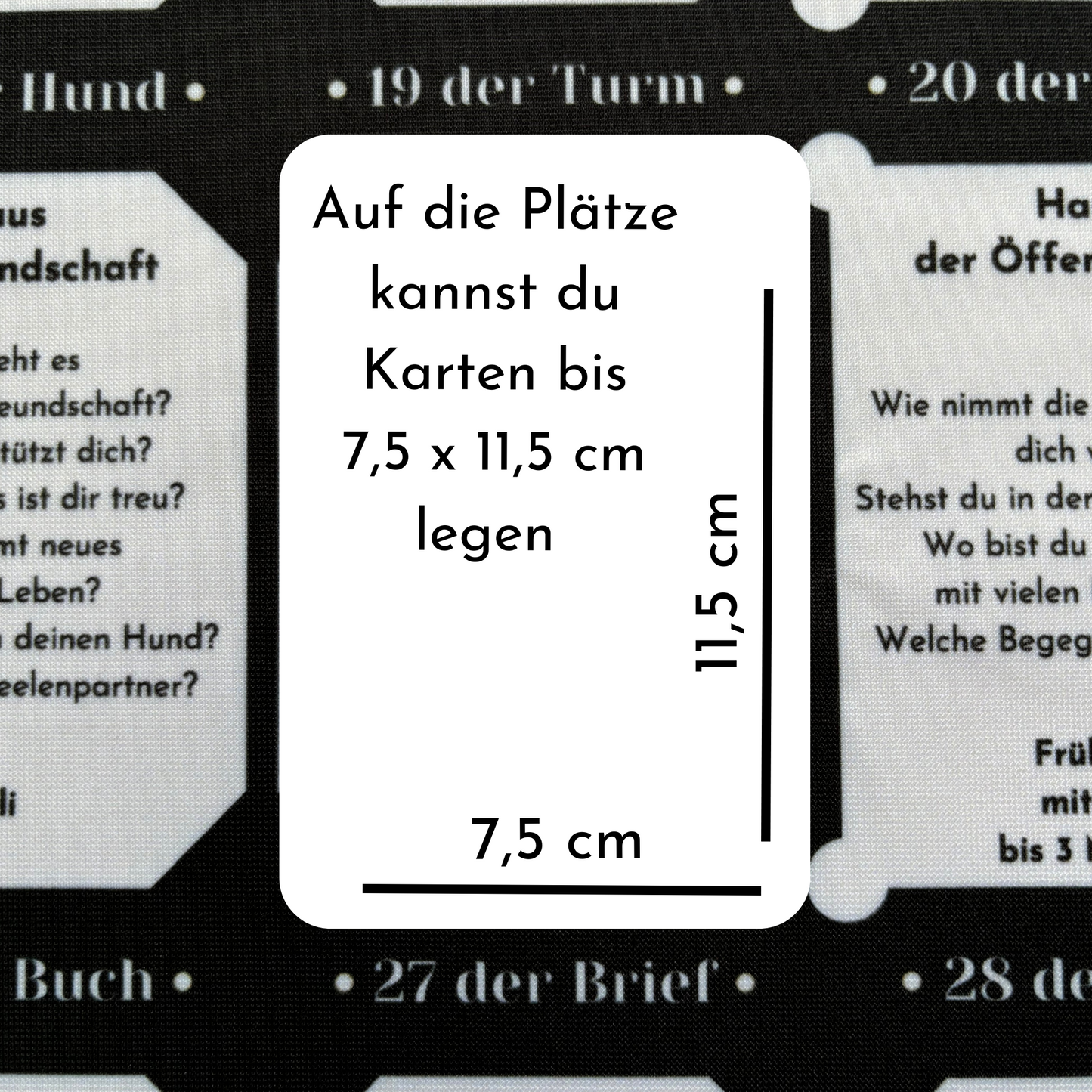 Lenormand 4 x 9 Häusertafel zum Lernen für große Karten